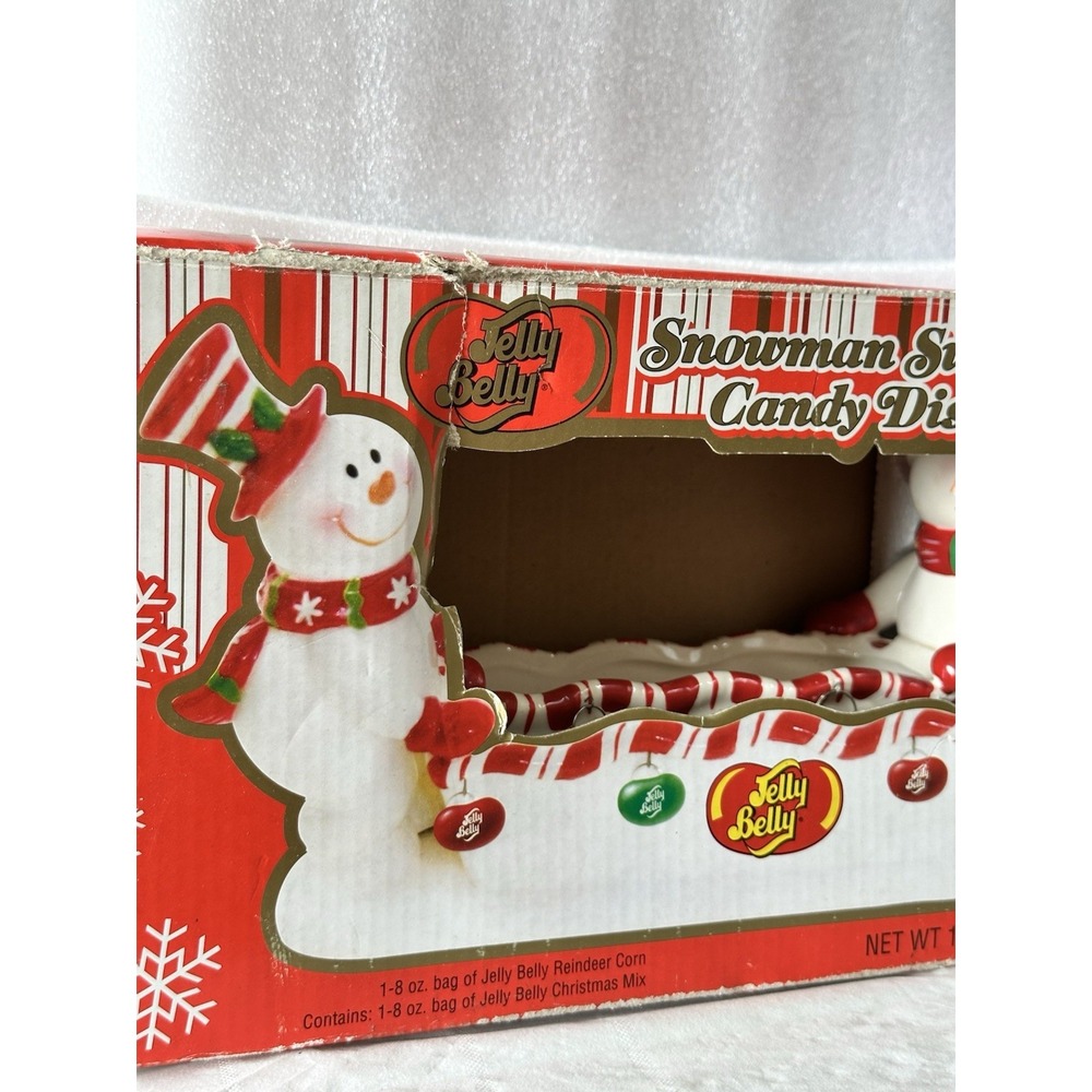 Jelly Belly Vintage Snowman Candy Dish Christmas Holiday‎ Collectible Rare Decor